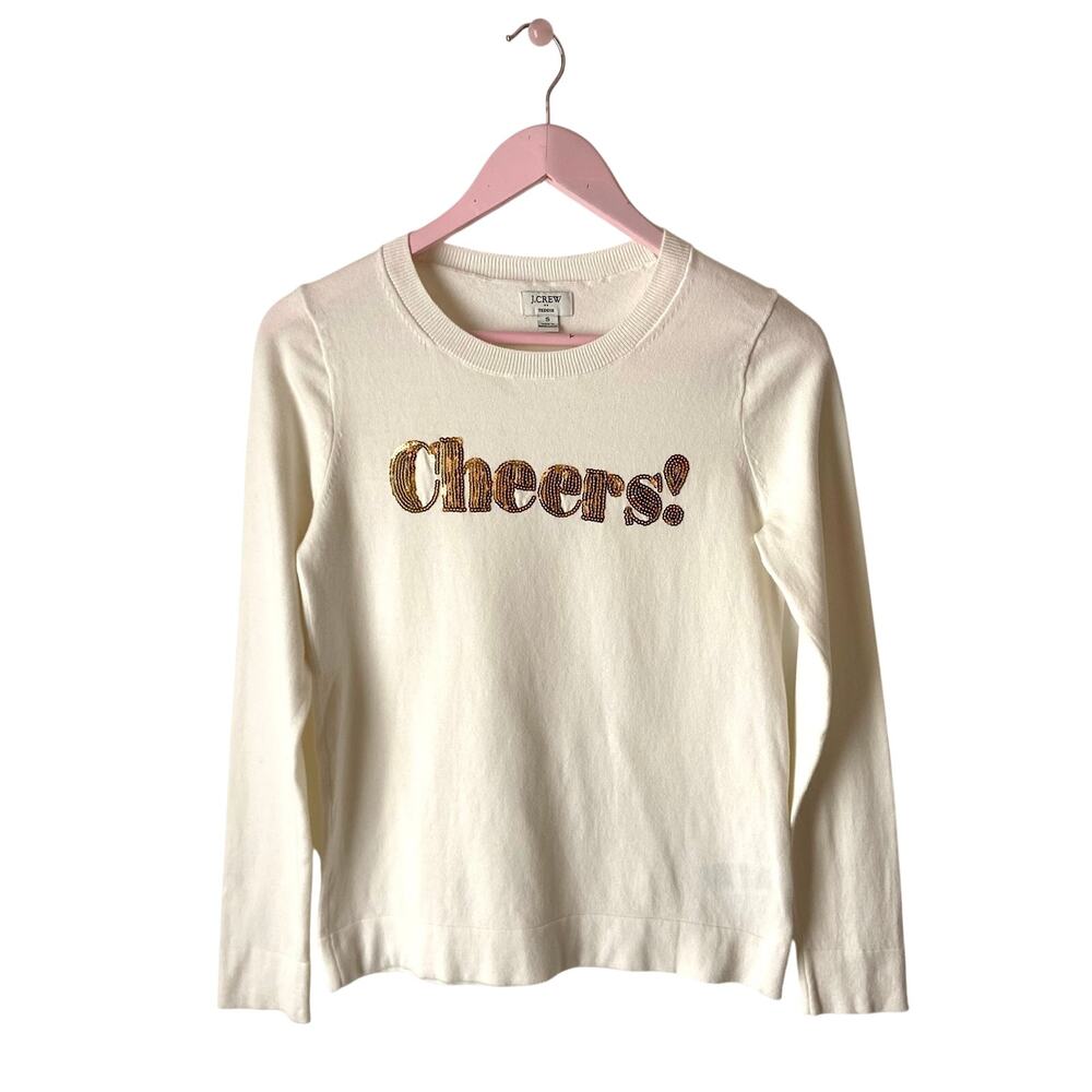 J. Crew Cotton Teddie Cheers Sweater